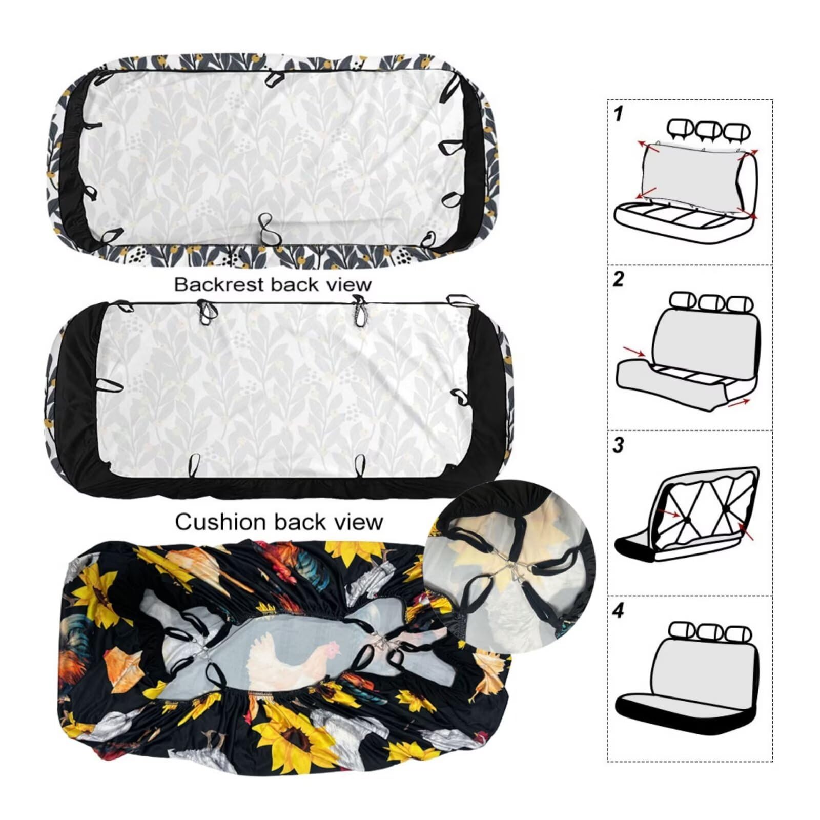 Coprisedili per auto, 14 pezzi, con cuscinetti per cintura di sicurezza, coprivolante, per console centrale dell'auto, antiscivolo, adatti alla maggior parte delle auto