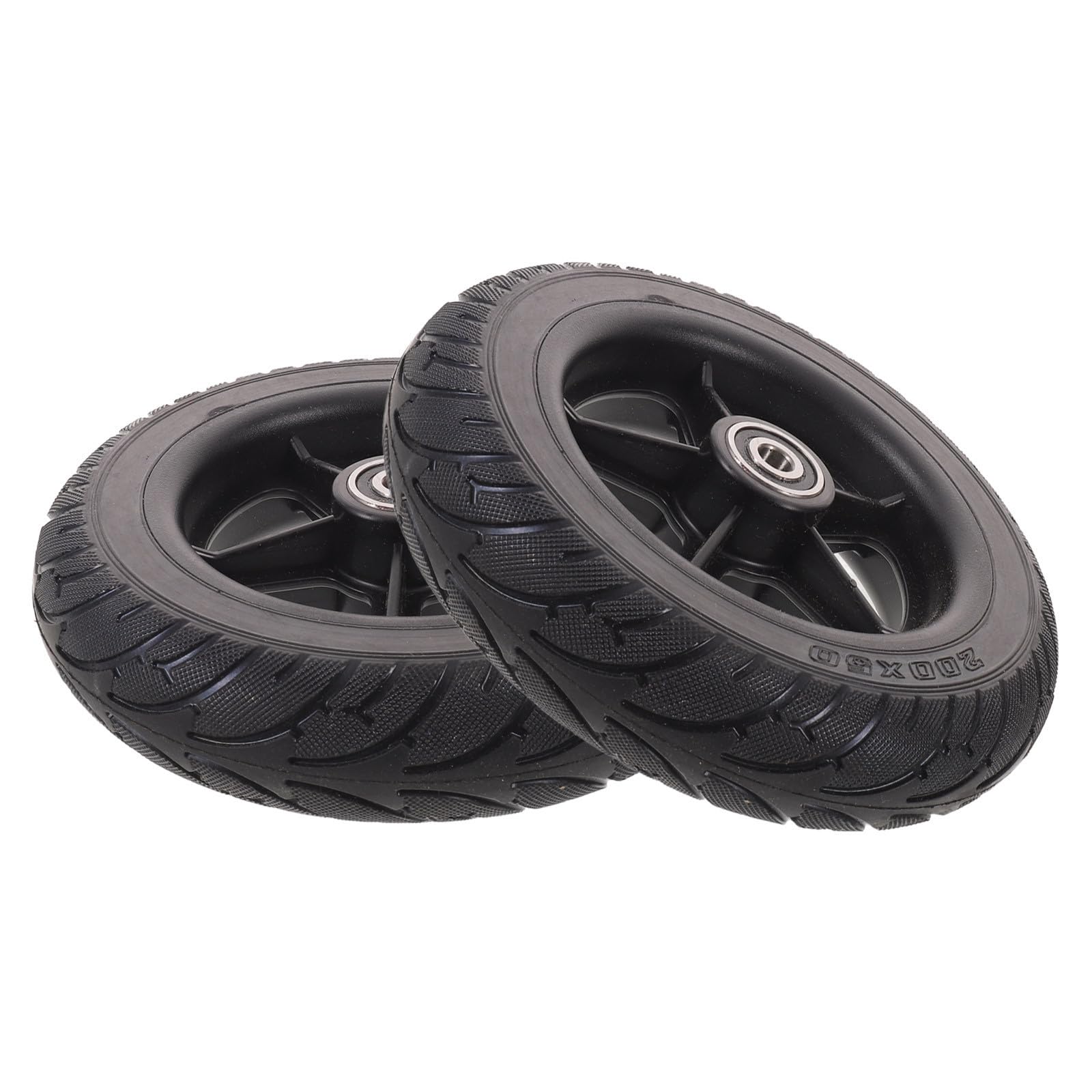 Holibanna 2 Pezzi Ruota per Scooter Elettrico Nero Struttura a Doppie Ruote Anteriori e Posteriori, Materiale Plastico e Gomma, Portatile e Salvaspazio, per Spostamenti Campus e Sotto