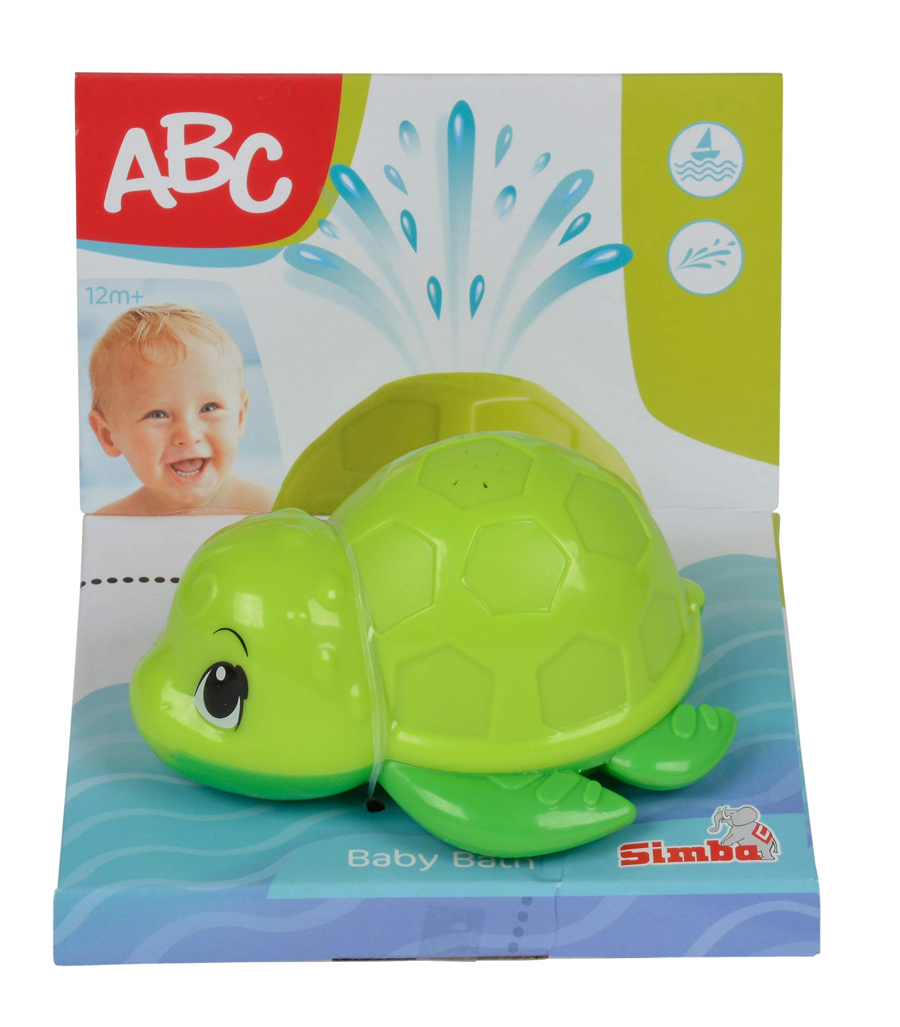 Simba 104010013 - ABC bath turtle 11 cm, swims and splashes small fountain, baby toys, bathtub toys, from 12 months - Image 3