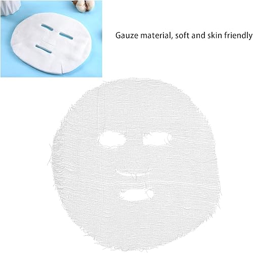 Miniatura 5 de Máscara facial de gasa, 100 unidades, máscara facial de gasa precortada con fuerte absorción de agua, hojas desechables de bricolaje para salón
