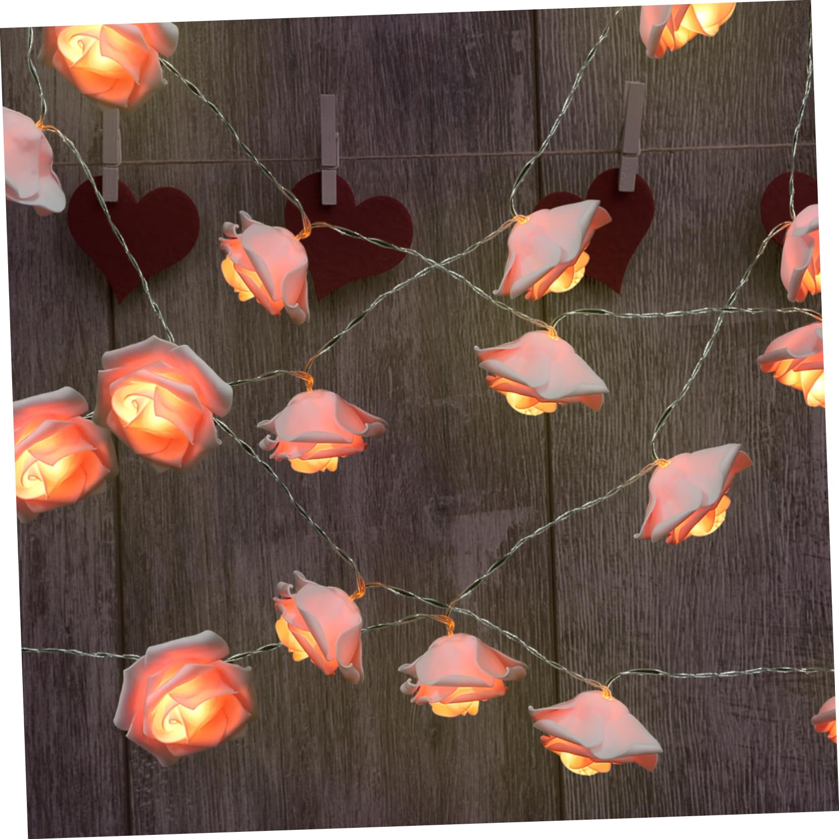 CHILDWEET Rose Flower String Lights 118 Inch Battery Operated Pink Fairy Lights for Indoor Outdoor Wedding Party Decorations - Image 4