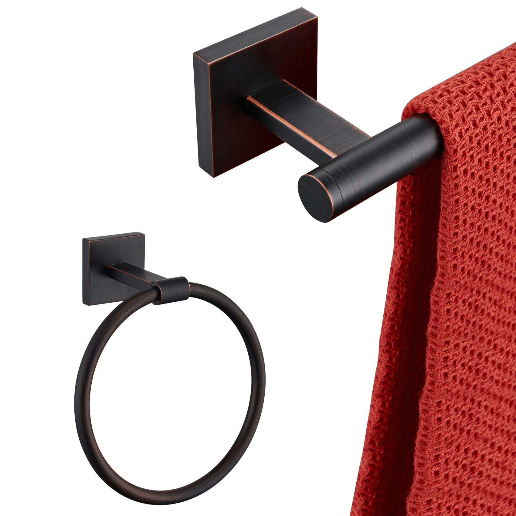 Gatco 5502 Studio Bathroom Towel Ring In Matte Black - Modern Wall Mount Design - View #2