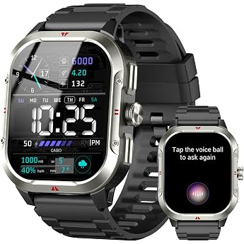 Men's Military Smartwatch with GPS IP68 Waterproof Smart Watch Women Men Fitness Watch with Phone Function 110+ Sports Modes with Pedometer Heart Rate Sleep Monitor Touchscreen for iOS/Android