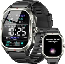 Smartwatch Herren GPS, 2.06" HD Militär Smart Watch mit Telefonfunktion, IP68 Wasserdicht Sportuhr, 110+ Sportmodi, Fitnessuhr mit Herzfrequenz Schlafmonitor Schrittzähler, Uhr für Android/iOS