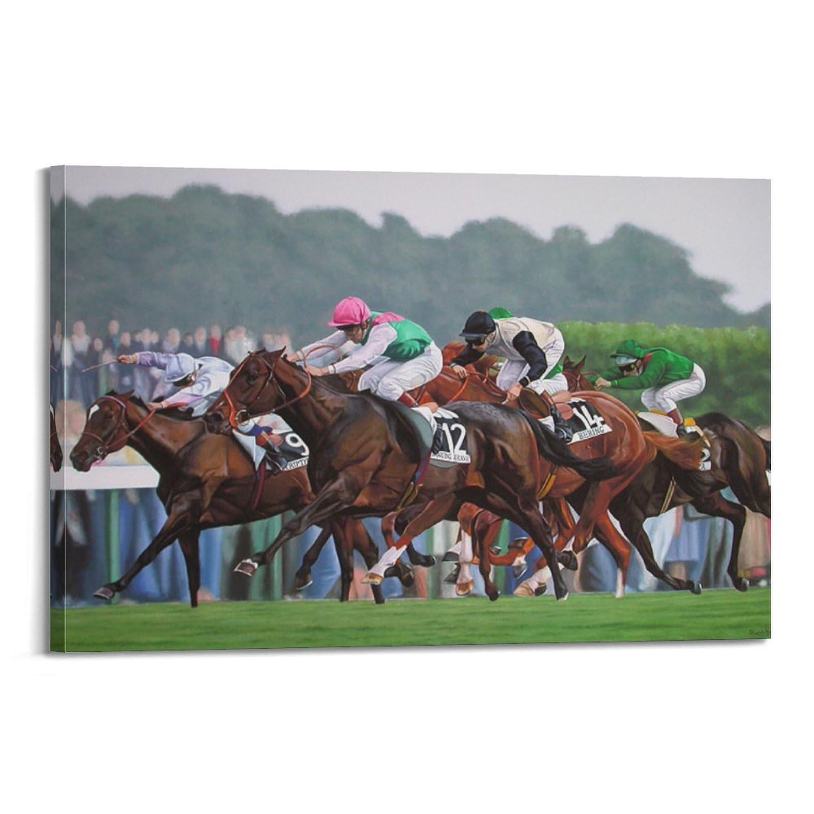 JONZA Horse Racing Artworks Poster Dancing Brave Decorative Painting Canvas Wall And Art Picture Family Bedroom Decor 16x24inch(40x60cm)
