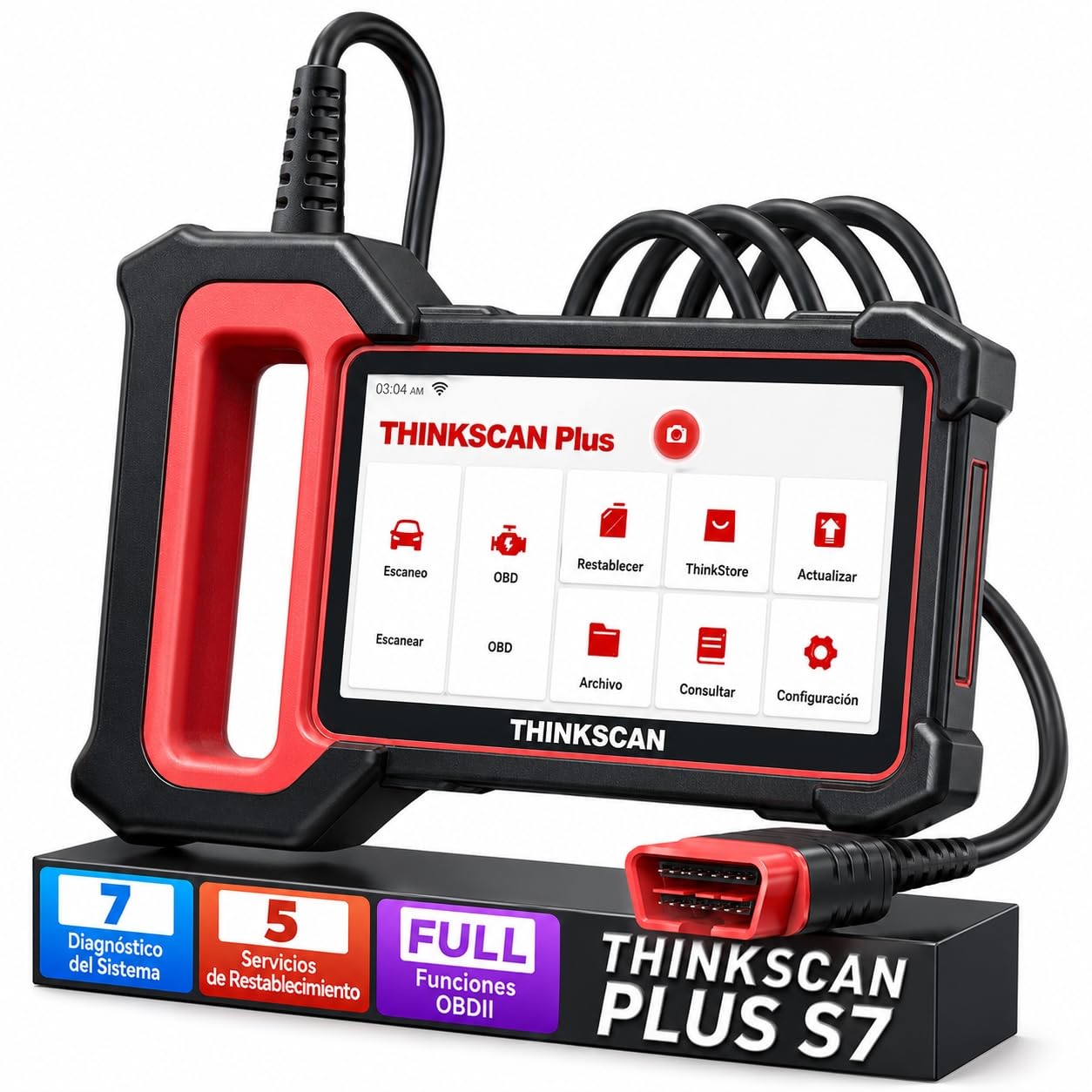 ThinkScan Plus S7 Maquina Diagnosis Coche con 7 Sistema (ECM/TCM/ABS/SRS/BCM/AC/IC) | y 28 Funciones de Reinicio (Elija 5 Gratis)