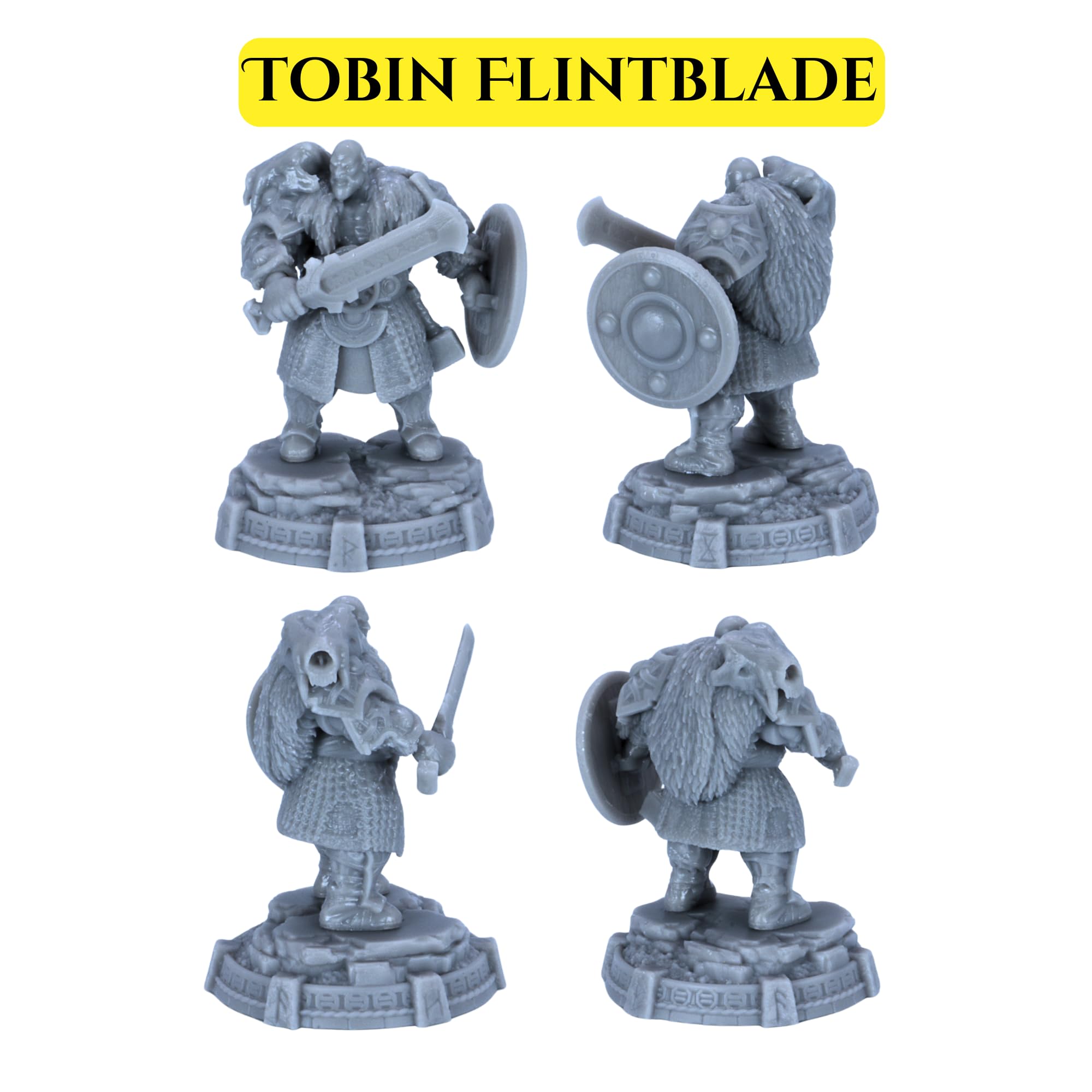 Forged Terrain Descendants of Tyr - 5 Viking Barbarian Miniatures, Grey, 32mm Scale - Image 4