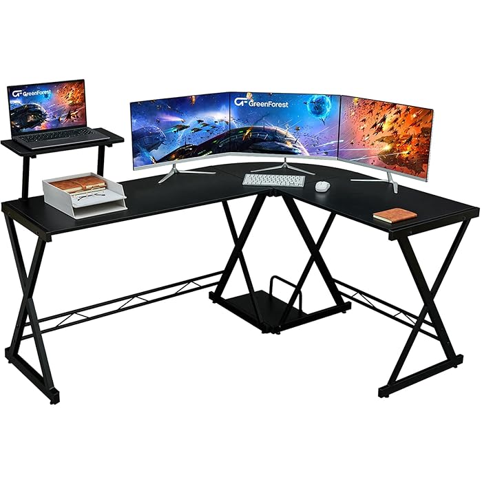 Buy GreenForest L Shaped Gaming Desk Large Size Reversible Corner
