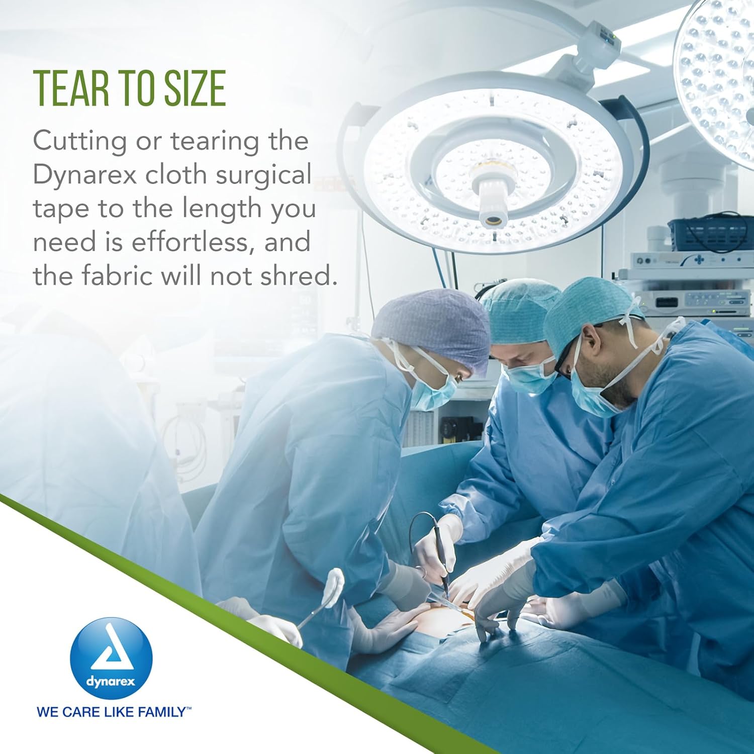 Dynarex Cloth Surgical Tape, Durable, Soft-Smooth Silky Fabric, Latex-Free, Tearable, Secure Adhesion, White, 1/2" x 10 yds, 1 Box of 12 Rolls of Tape