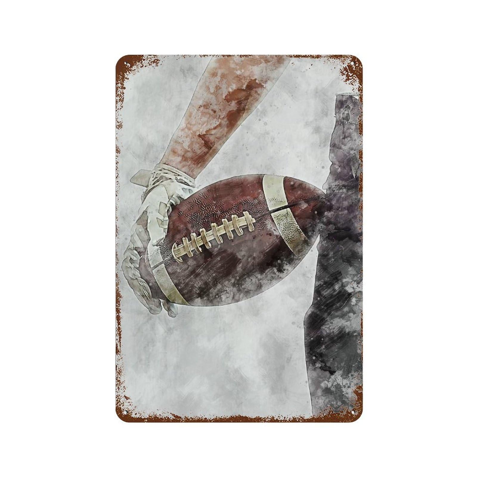 American Football 6 Rust Effect Tin Sign 11.8"x7.9", Decorative Metal Wall Art for Living Room, Hallway And Home Decor