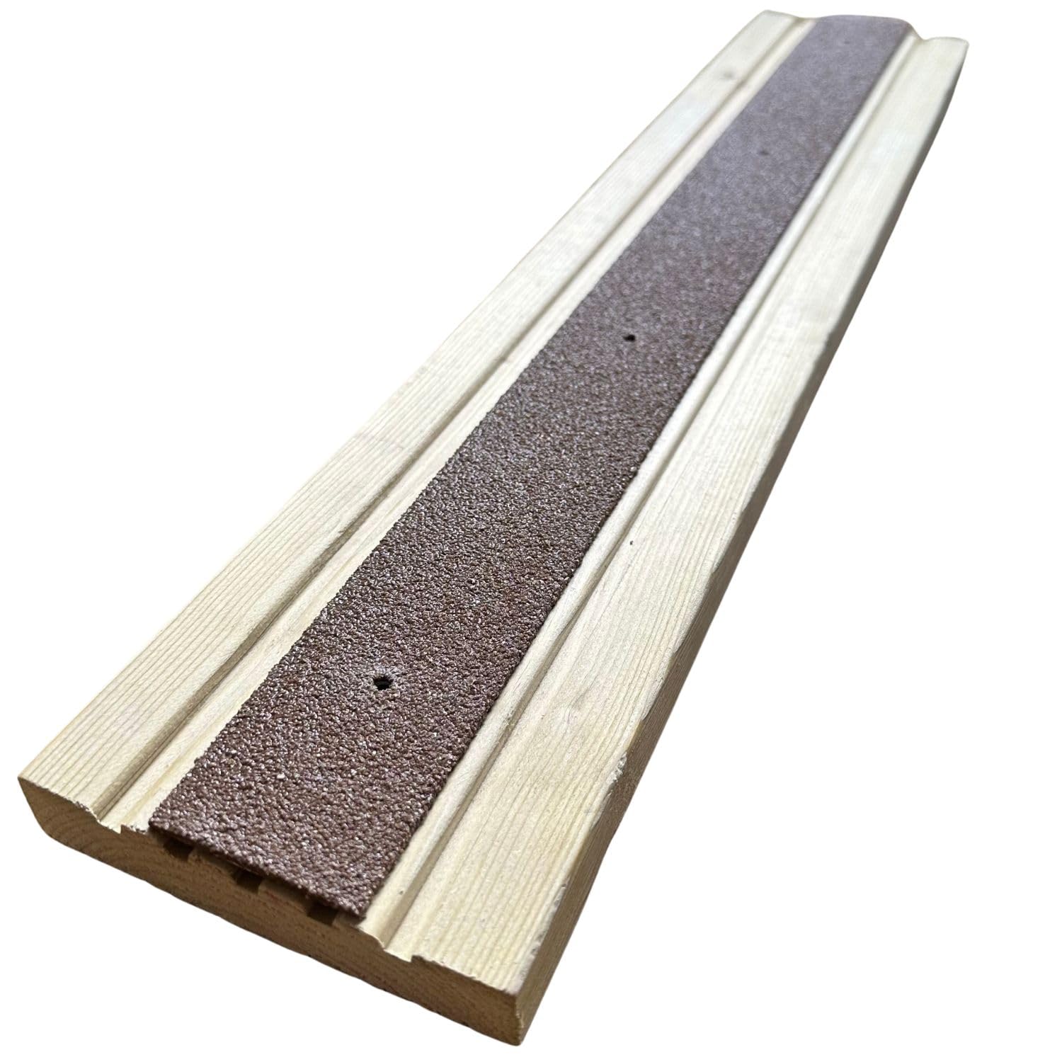 Non Slip Decking Strips – Anti Slip GRP Tread for Garden, Ramp, Stair & Patio – Anti Skid Safety Strips for Wood & Composite Decking for Outdoor Steps – Brown 500mm x 50mm - Slips Away
