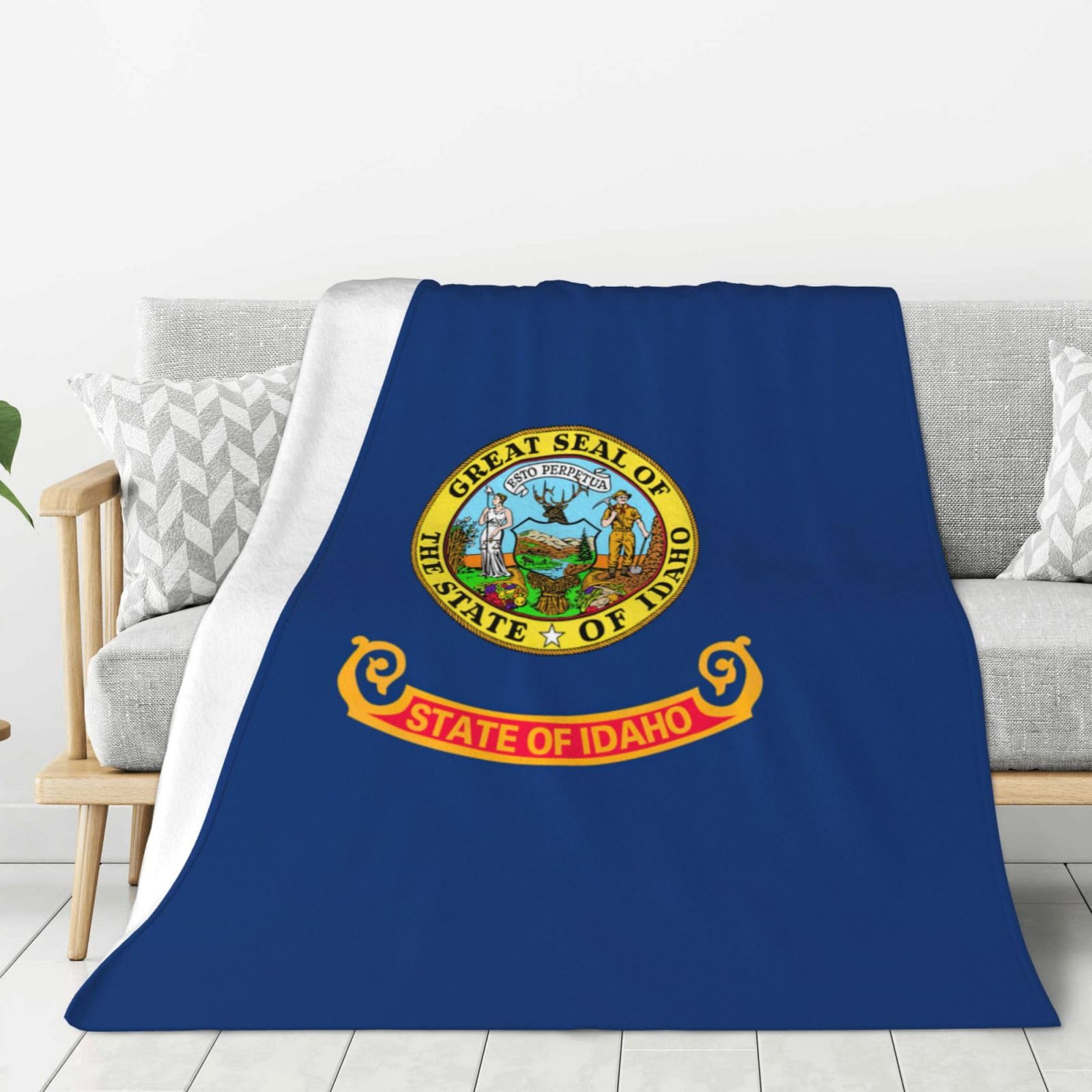 Couverture chaude flanelle Idaho pour canapé lit et camping