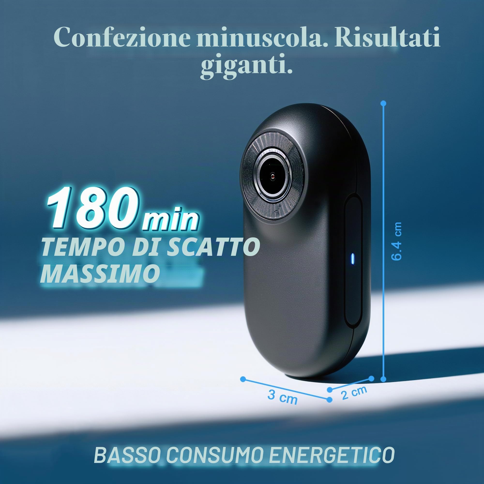 Body Cam, Action Cam Compatta con Microfono, POV Camera 32GB Incluse, Bodycam Fissaggio Magnetico, per Casco Moto, Bici, Sport Estremi e Vlogging (Nero)