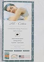 National Allergy 100% Cotton Body Pillow Protector 20x72 White - Breathable 300TC Hypoallergenic Zippered Encasement