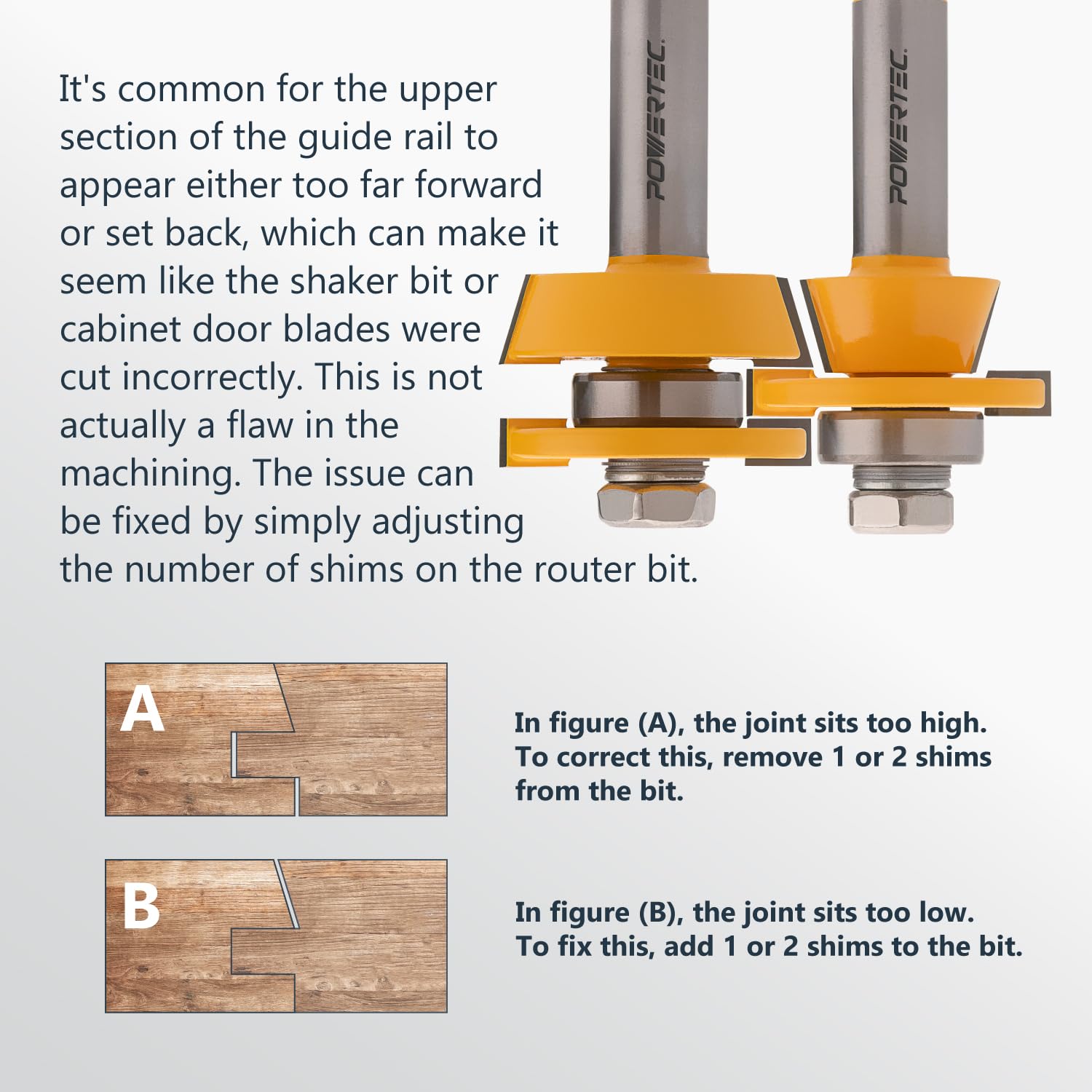 POWERTEC Router Bits - Shaker Profile Set -6 POWERTEC Router Bits - Shaker Profile Set -6