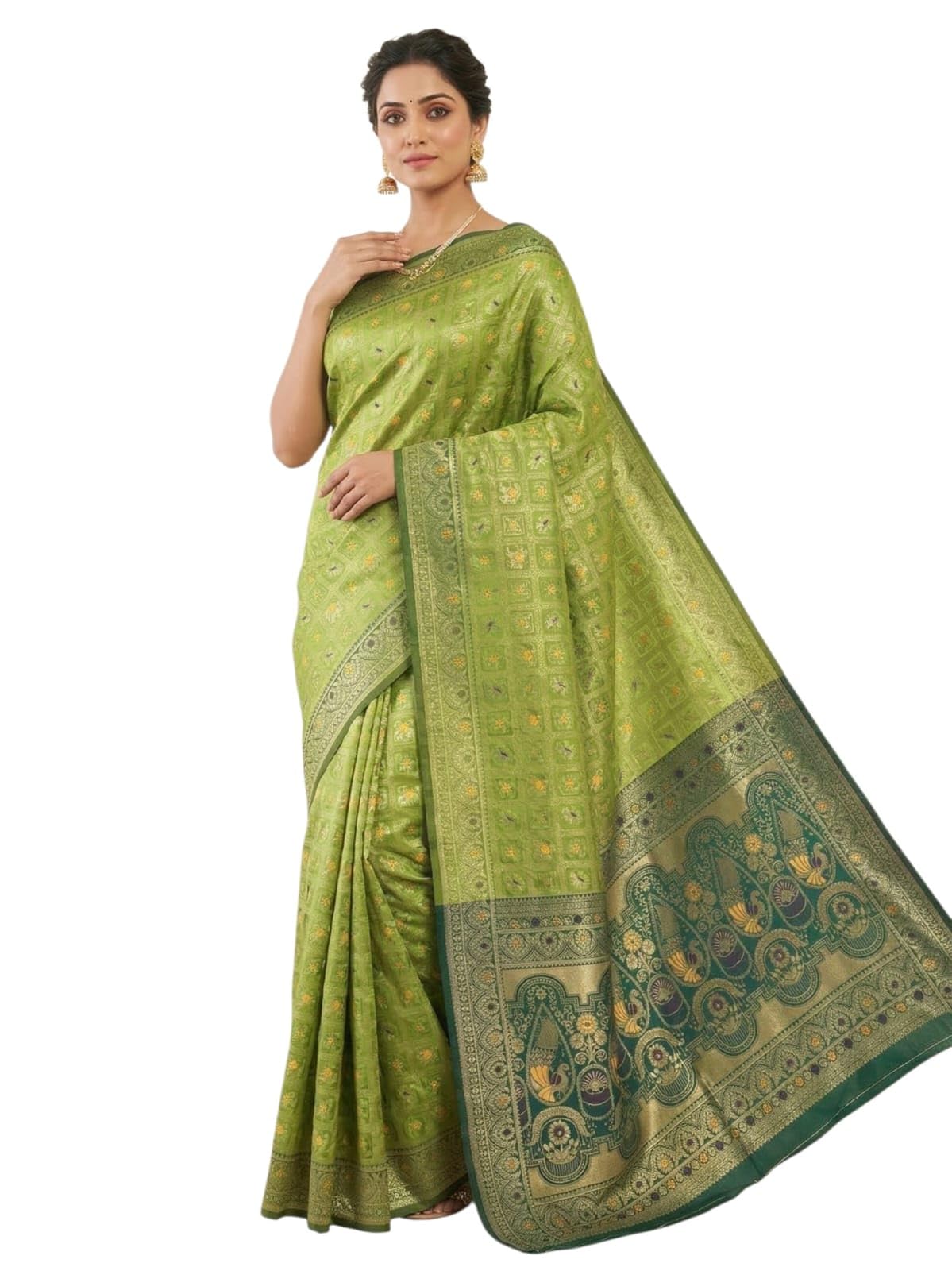 Women’s Flower & Peacock Design Saree | Elegant Floral & Peacock Pattern Pallu | Designer Saree for Festive, Wedding & Occasion Wear-picture-37