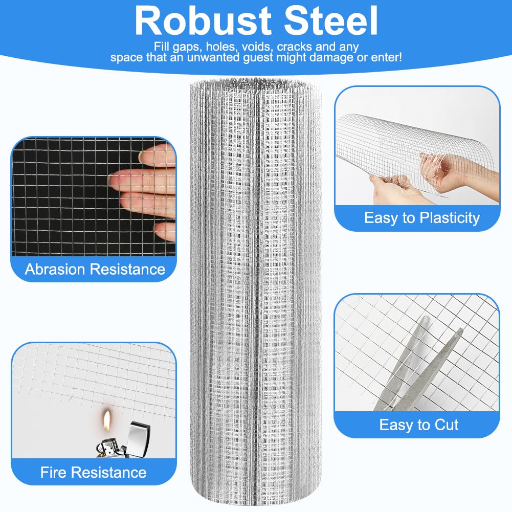AMFUN 30CM*3M Rodent Mesh,Welded Metal Mesh Hot Dip Galvanised,for Vegetables Garden Stop & Prevent Mice & Squirrel & Bird Access,Easy to Cut and Install - Image 3