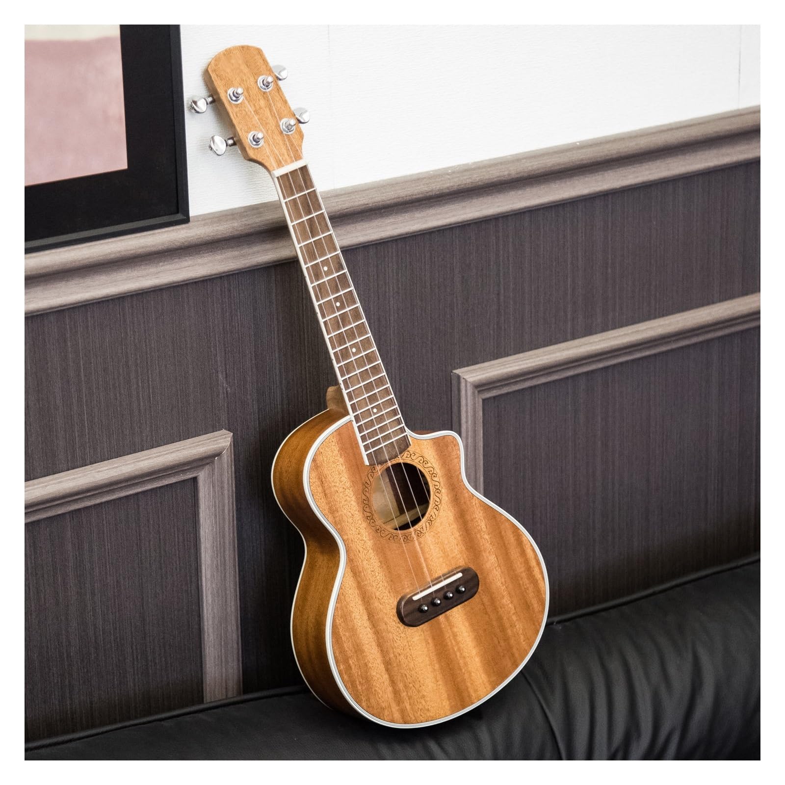 23 Calowa Mała Drewniana Gitara Dla Początkujących Ukulele Z Wycięciem Ukulele Dla Dorosłych