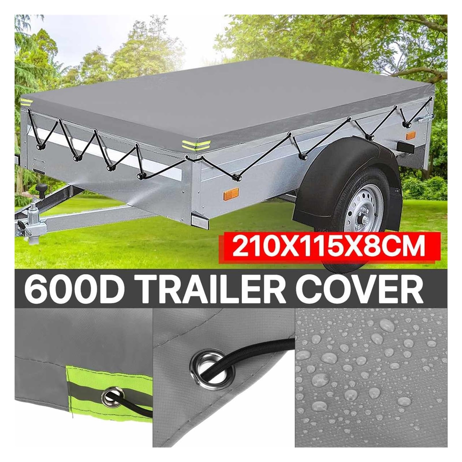 210x115x8cm Camper Van Anhänger Dach Abdeckung Zelt Staub-Proof Wasserdicht Schutz Starke Schutzfunktion