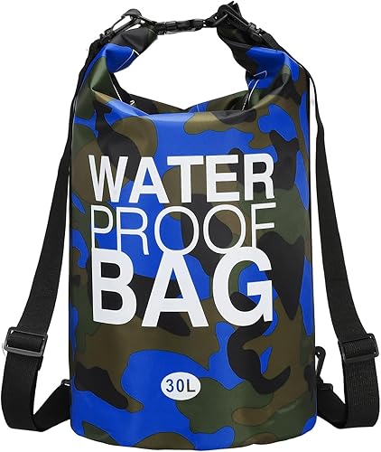 Bolsa seca impermeable, 30L para mujeres y hombres, bolsas a prueba de agua, mochila flotante ligera de almacenamiento en seco con silbato para