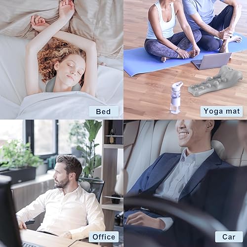 Miniatura 7 de Relajante de cuello y hombros con punto de masaje de espalda superior, dispositivo de tracción cervical estirador de cuello para alivio del dolor de