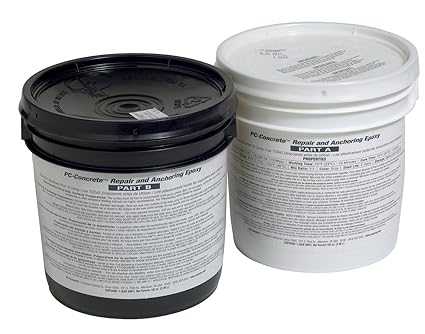 PC Products 71021 PC-Concrete Two-Part Epoxy Adhesive Paste for Anchoring and Crack Repair, 102 oz in Two Pails, Gray