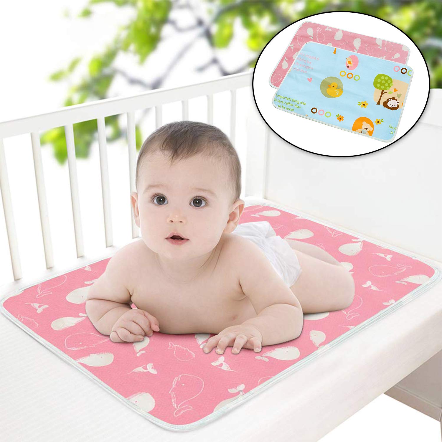 Materassino fasciatoio impermeabile, lavabile, pannolino, ultra assorbente, per neonati e bambini 50 x 70 cm