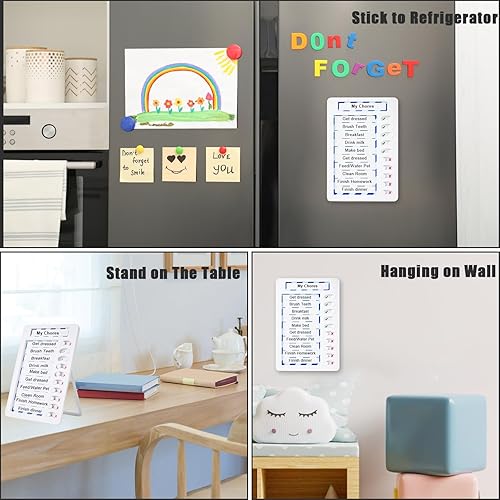 Miniatura 5 de Tabla de planificación de lista de verificación, tabla de tareas borrable de plástico de 8.66 x 5.9 pulgadas con 10 deslizadores y herramienta de