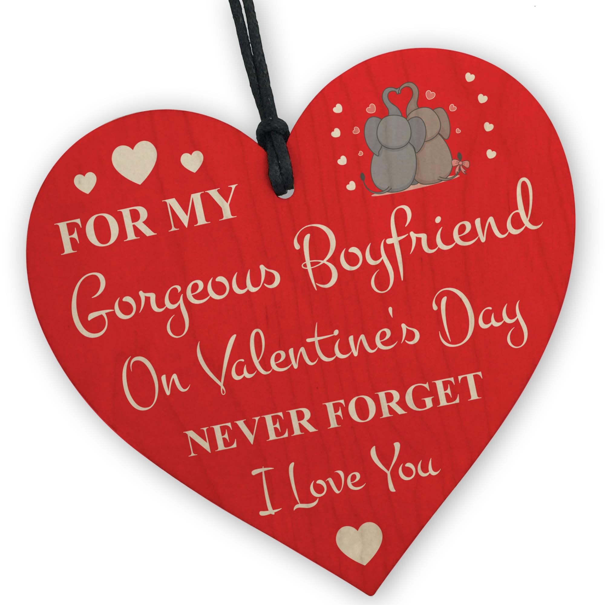 Red Ocean Valentines Day Gifts For Boyfriend | Wooden Heart Keepsake Gift For Him | Valentine's Day Gift | Couple Gifts For Boyfriend | Valentines Gift For Him