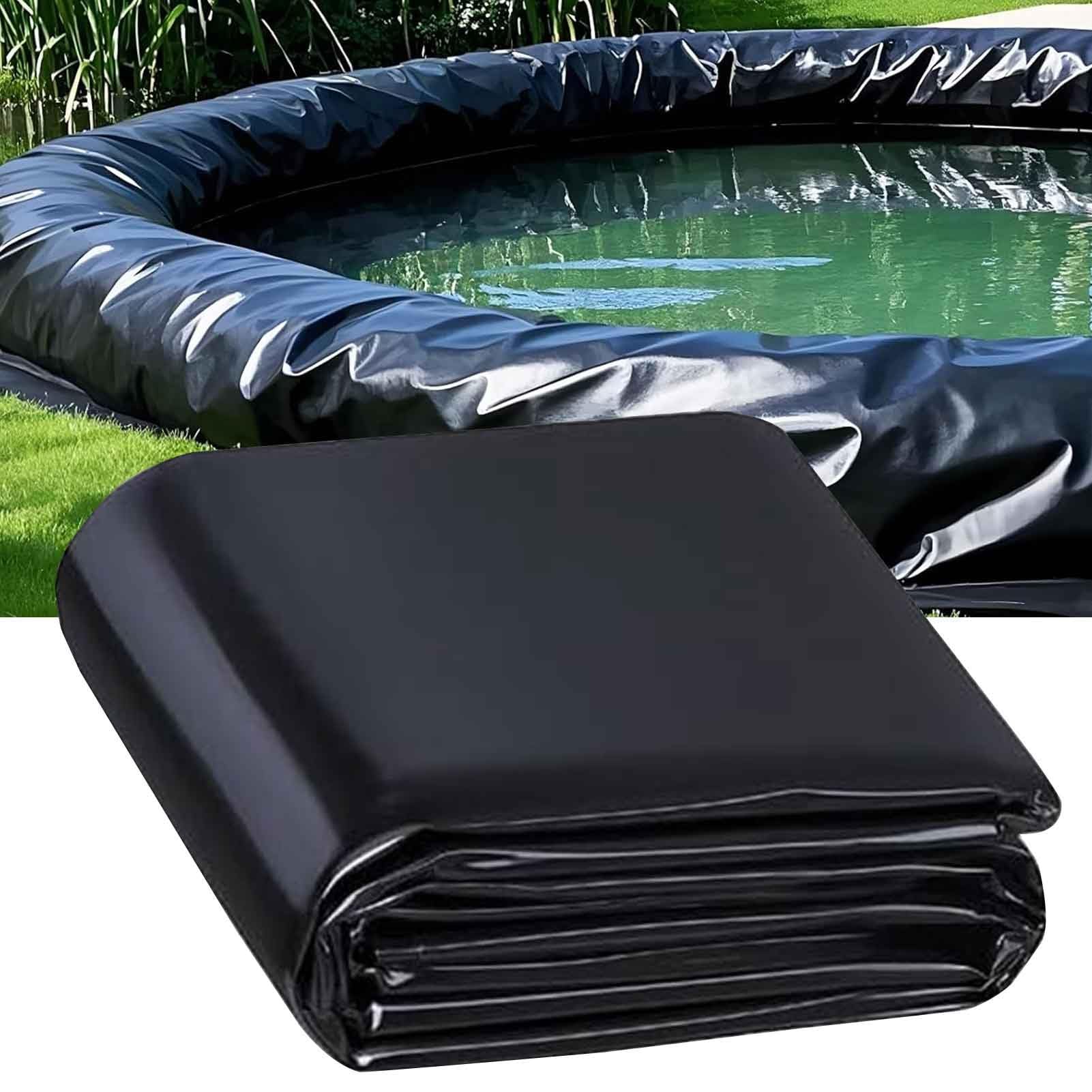 DMCHENGMA Pond Liner HDPE Black Heavy Duty Ponds Liners 1x10m/2x8m/3x7m/4x6m/5x5m Waterproof Flexible Lining Preformed Garden 0.13mm Thick Pool Membrane(8x10m(26.2x32.8ft))