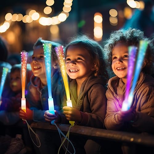 Miniatura 2 de 28 varitas de fibra brillante, varitas de luz LED, suministros de fiesta que brillan en la oscuridad, varitas de fibra óptica, palos intermitentes