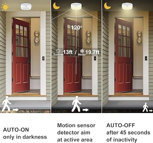 Miniatura 9 de BIGMONAT Lámpara de techo inalámbrica que funciona con pilas, luz de ducha RGB con control remoto y temporizador, luz de baño que cambia de color,