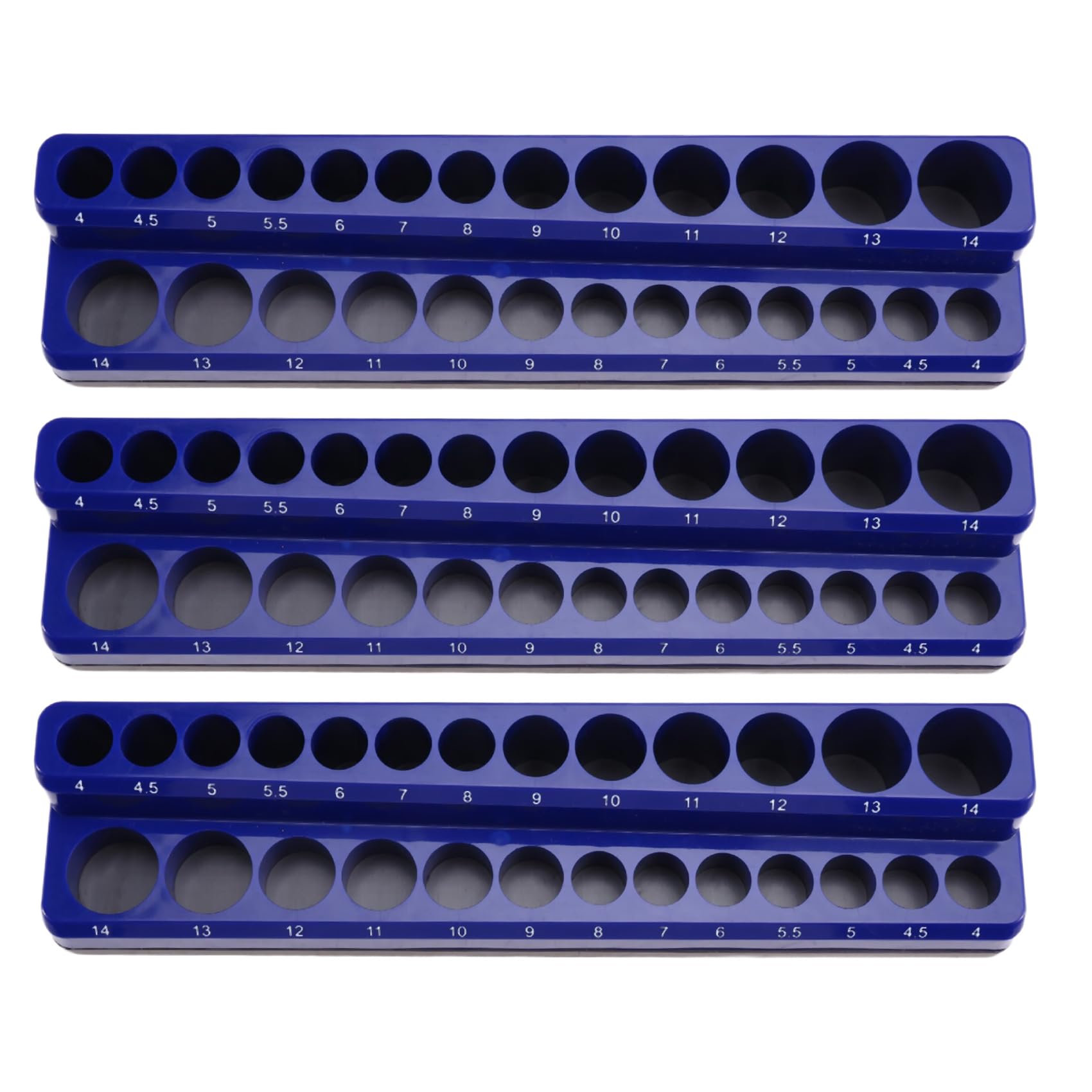 Vjsujehgy 3PCS Professional Magnetic Socket Holder 1/4" Inch Drive Metric/Socket Organizer Storage Installation Tool Kit