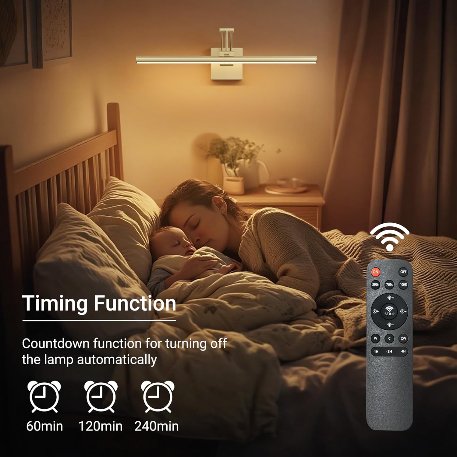 Tipace Hard-Wired LED Picture Light Fixtures,3CCT Dimmable Metal Artwork Display Lamp with Remote Control,Gold Modern Gallery Lights Wall Lights for Picture Display