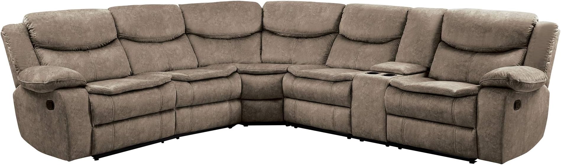 Homelegance Bastrop 118" Reclining Sectional Sofa (Manual) Brown