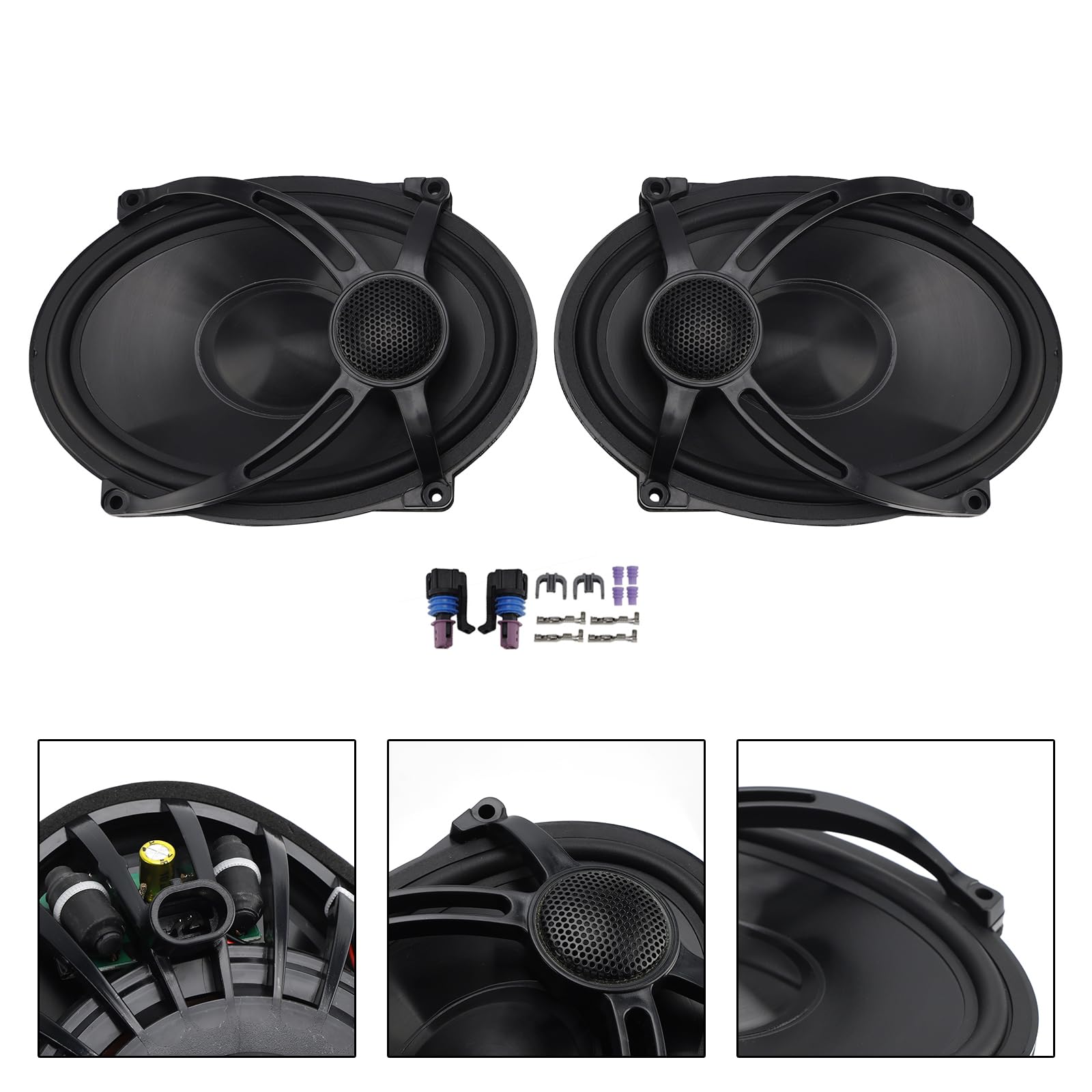MAD HORNETS 5"X7" Saddlebag Lid Speakers Black Adatto per Touring Road Glide Flhr 1994-2024 2023