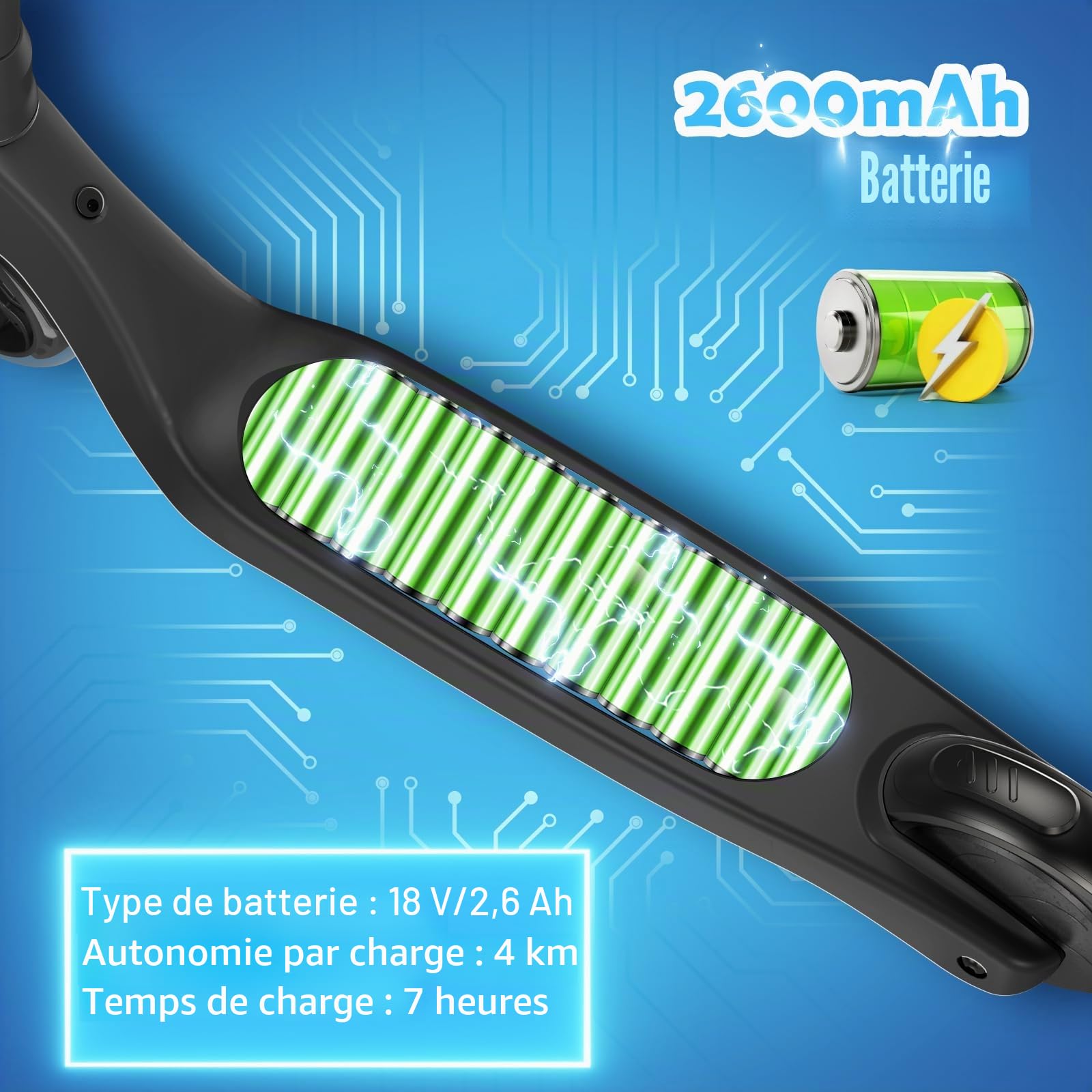 SISIGAD Trottinette électrique pour Enfants de 6 à 12 Ans, 5,3 ", avec lumières LED Clignotantes et 3 hauteurs réglables, Charge maximale de 10 km/h, Moteur 45 W, Charge maximale 70 kg