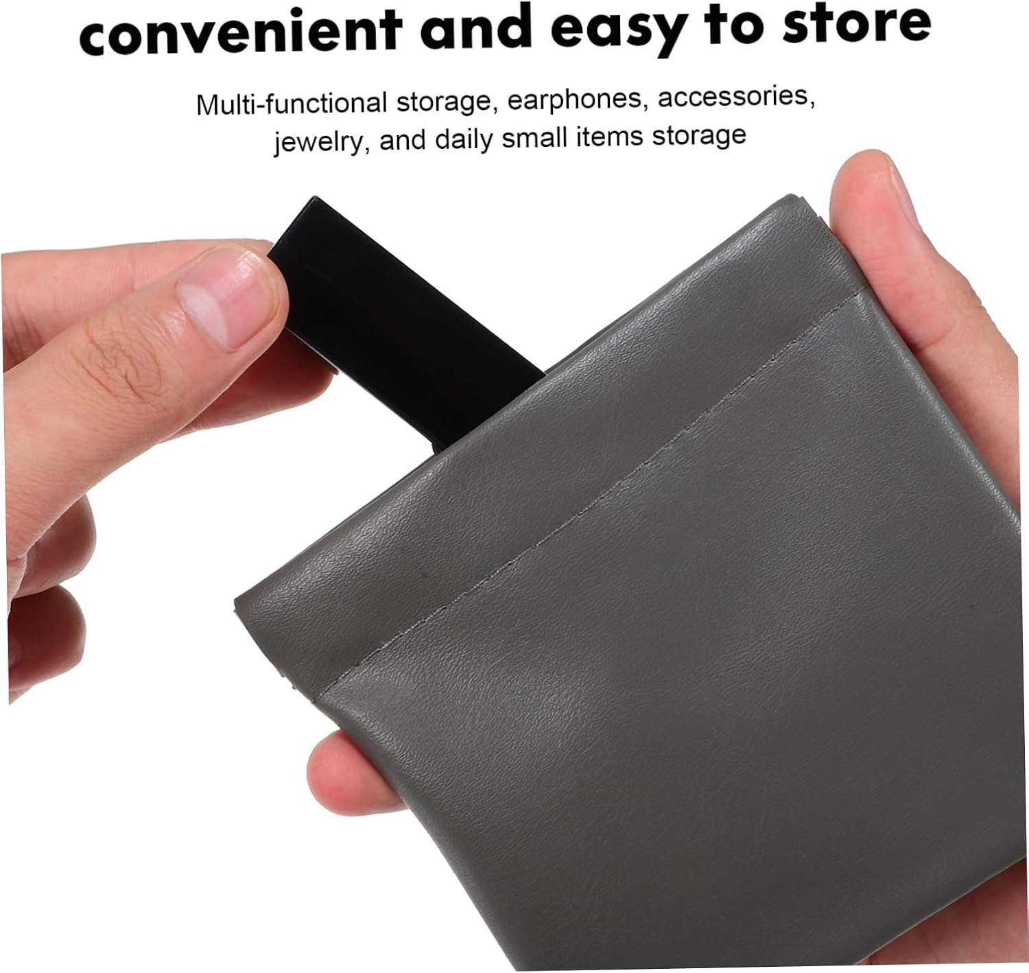 6pcs Earphone Bags Portable PU Leather Pouches Reusable Small Bags image 4