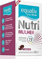 EQUALIV Nutri Mulher - Suplemento Alimentar em Cápsulas - Energia e Bem-estar - Multivitamínico Completo - Complexo B, Vitamina C, Ferro e Magnésio, 60 Cápsulas Gel