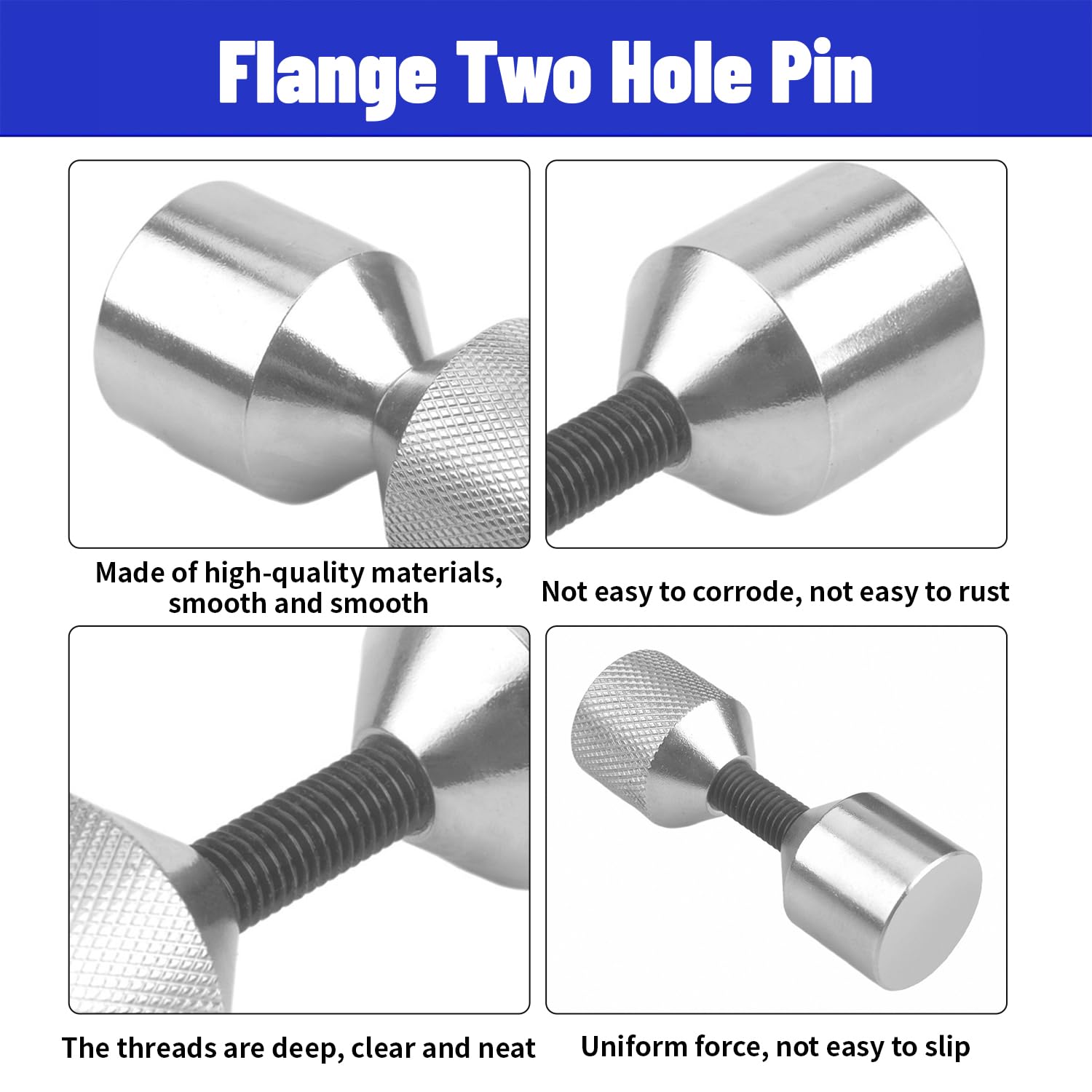 Snapklik.com : 4 Pcs Flange Two Hole Pins Set Stainless Steel 1-1/8 ...