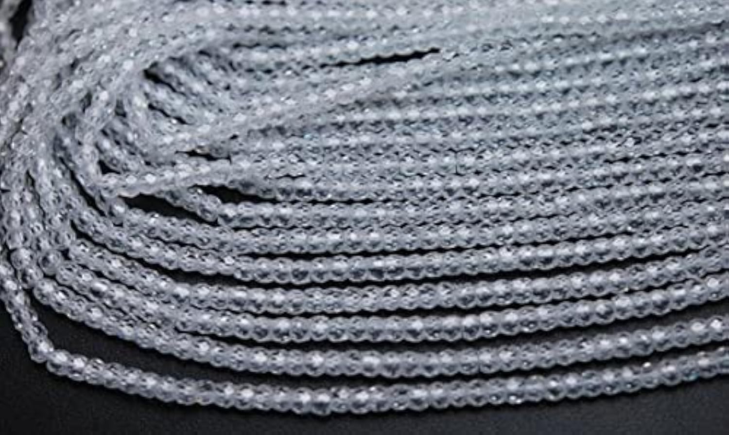 Zircon blanc micro facetté en rondelle 3mm pour création de bijoux perles LKBEADS
