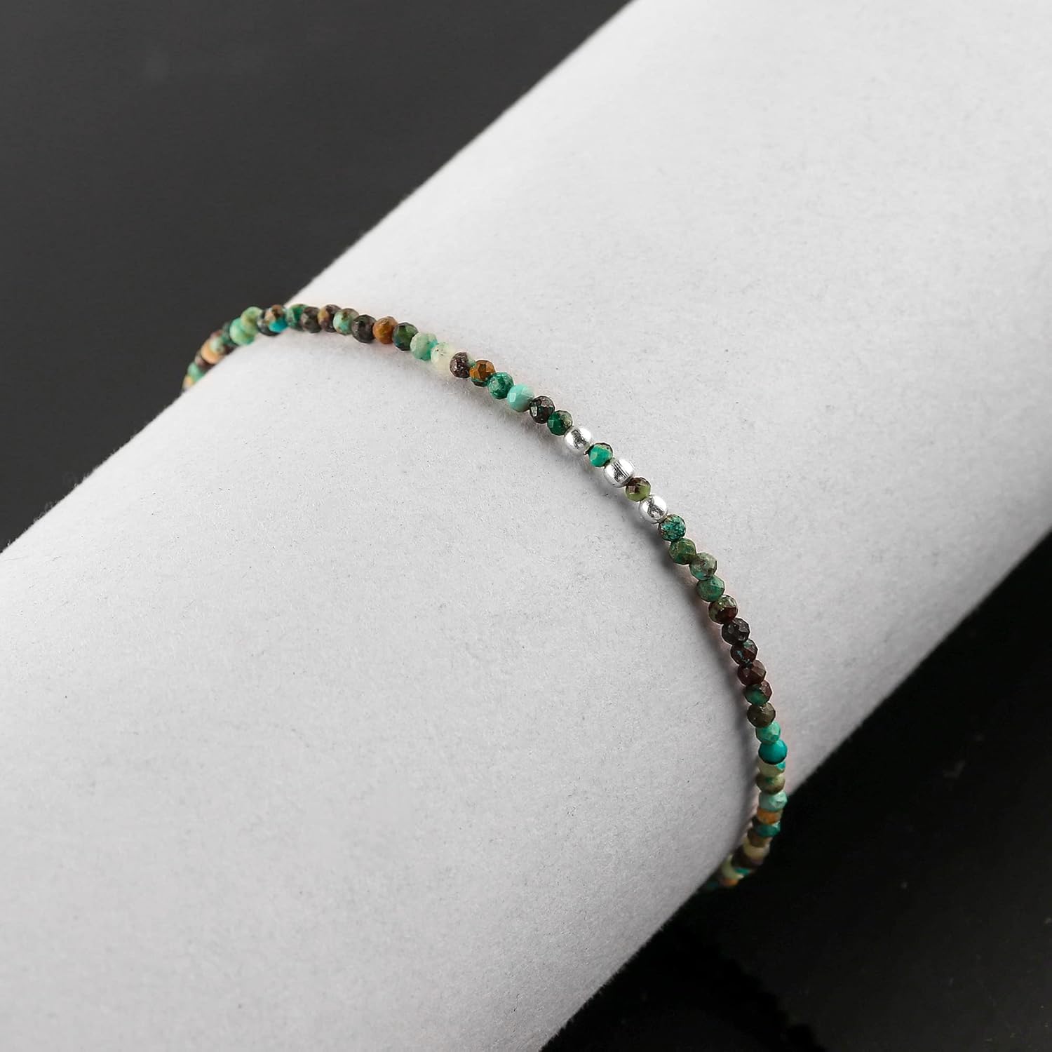 Minimalist Beaded Bracelet for Women – 2-3mm Micro Faceted Crystal Beads | Lightweight Adjustable Layering Bracelet - Image 7