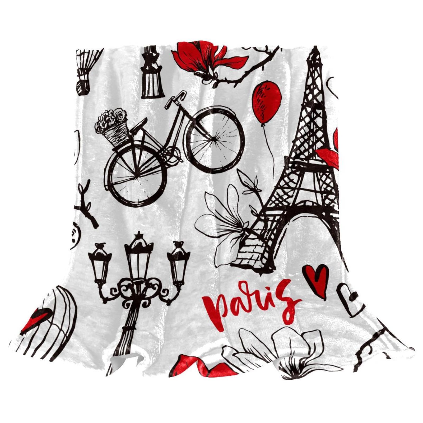 Couverture polaire Paris plaid cocooning pour soirées sur canapé et lit