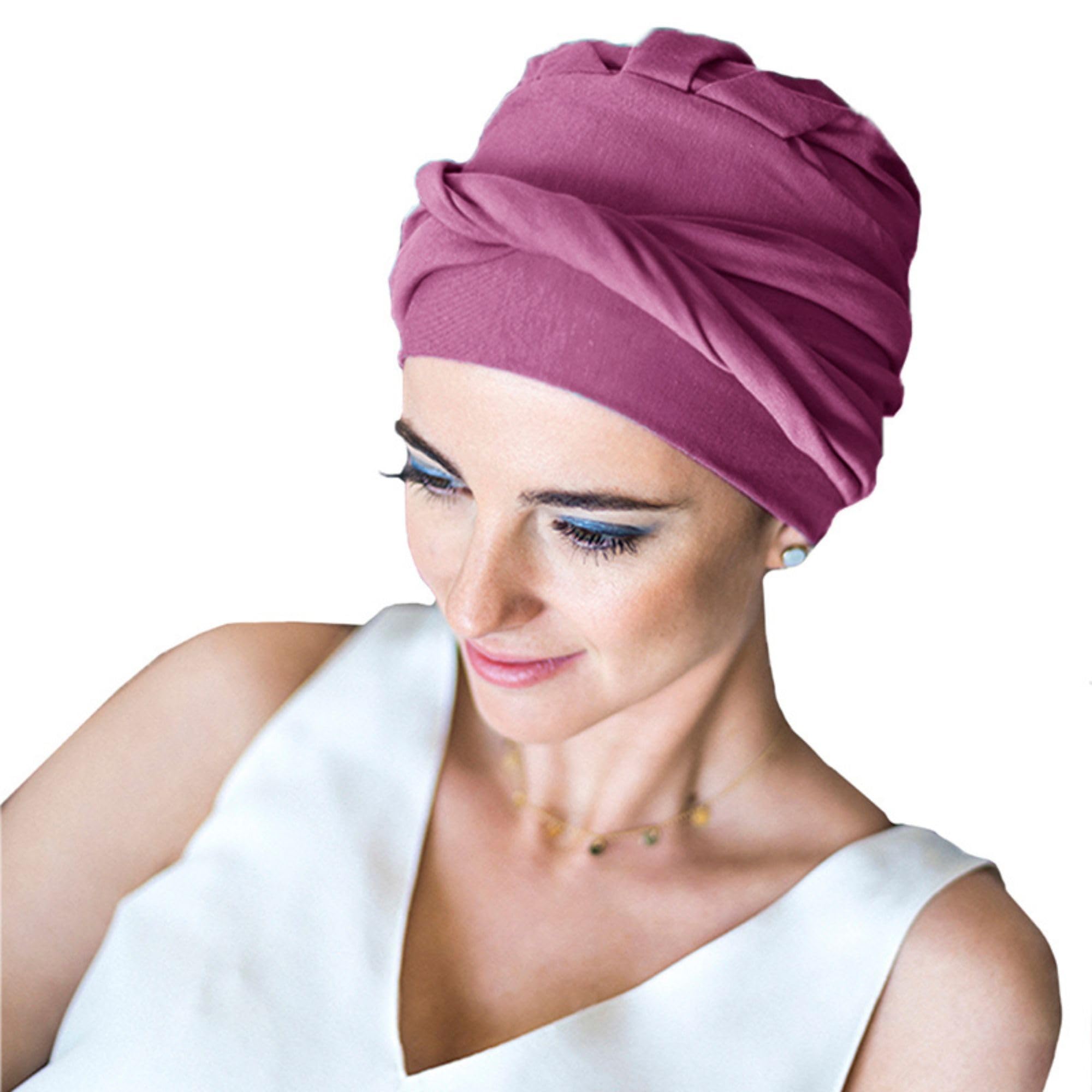 CAREBELL - Turban oncologique pour chimiothérapie. Idéal pour les patients souffrant de perte de cheveux. Protection contre l'alopécie. Design confort en acier. Confortable et respirant. Tissu en