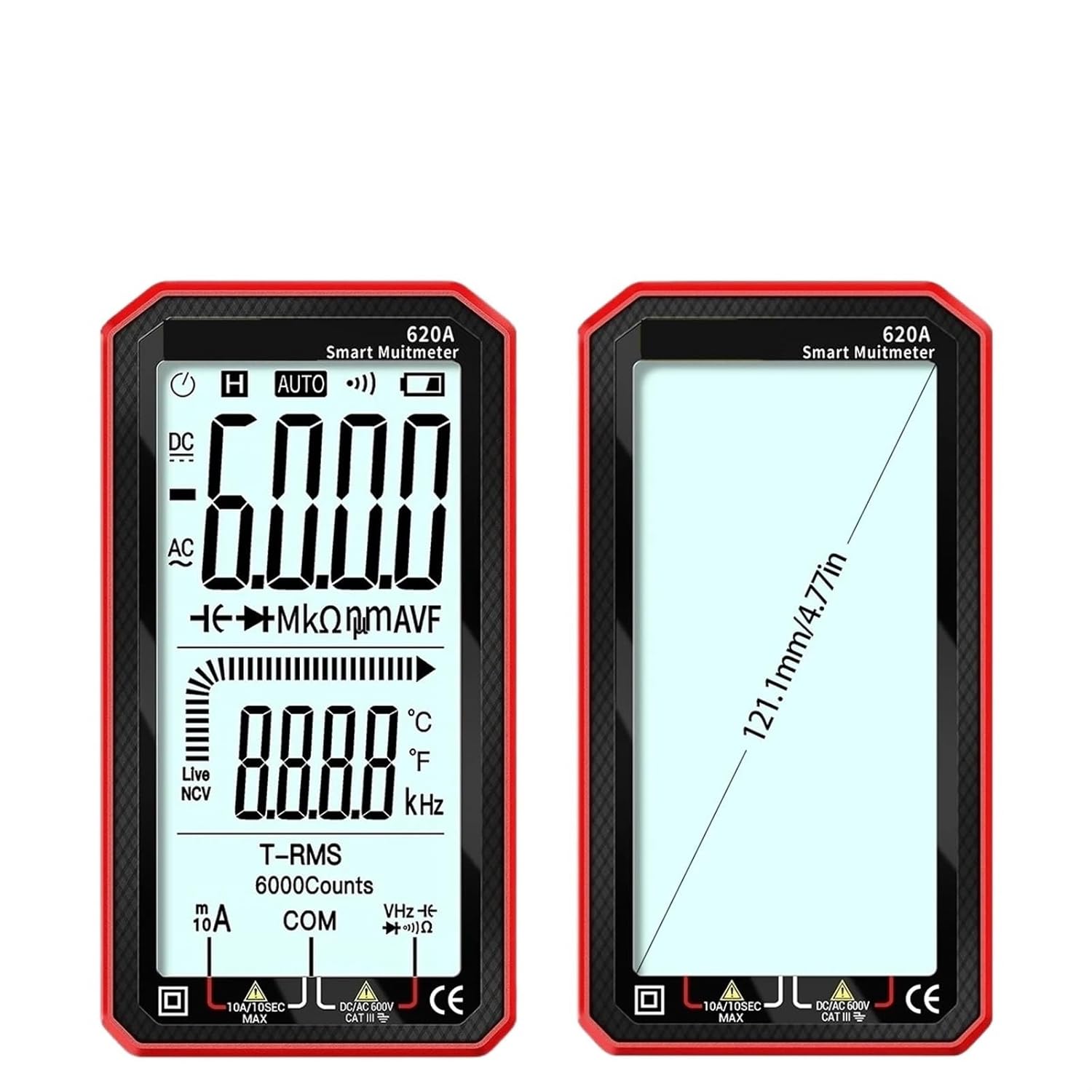 Dimensions of the CONTIA 620A Multimeter