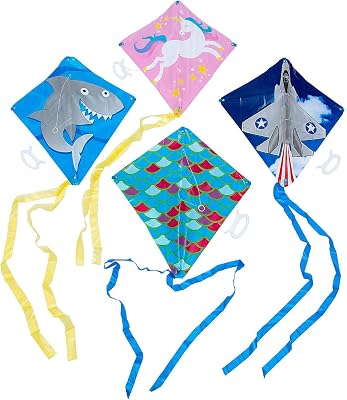 Assorted Designs Kites with Tails - Toys - 12 Pieces