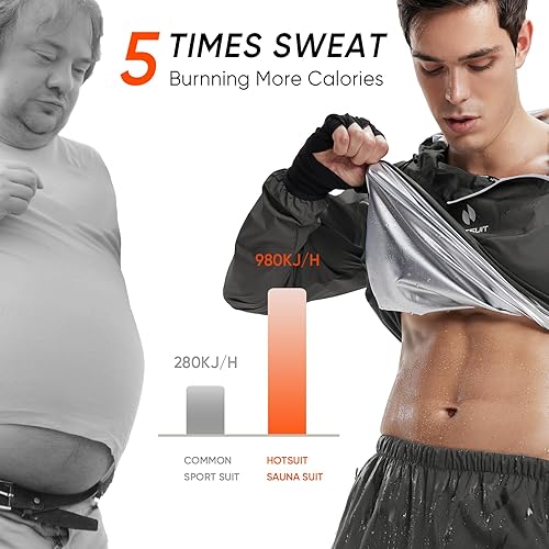 Miniatura 65 de HOTSUIT Sauna Suit for Men Sweat Sauna Jacket Pant Gym Workout Sweat Suits