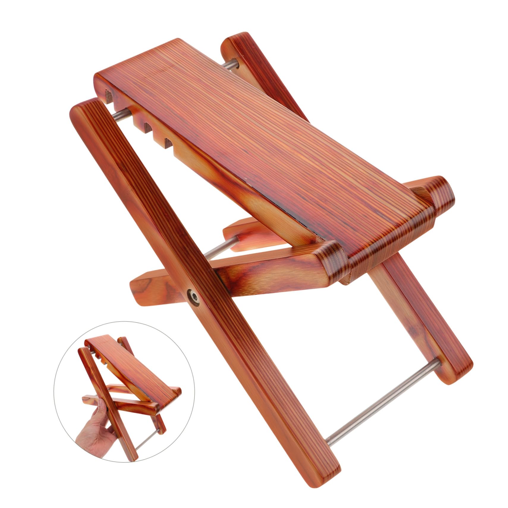 BESPORTBLE Sgabello in Legno per Chitarra Poggiapiedi Pieghevole Regolabile per Musicisti Supporto per Chitarra Classica e Acustica