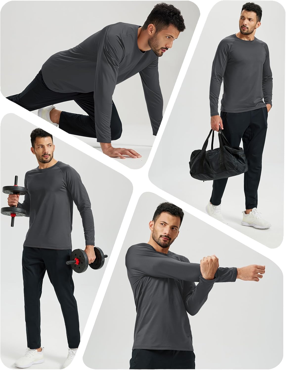 Mens Thermal Long Sleeve Shirt Base Layer Cold Weather Fleece Lined Underwear Tops Winter Undershirt - Image 6