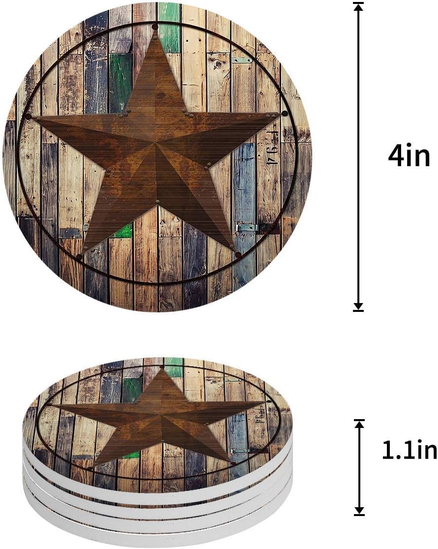 Onе-Dау Sаlе: Uр tо 80% оƒƒ Chic D Absorbent Drink Coasters Rustic Barn Star, Vintage Western Texas Star Funny Stone Ceramic Coaster Set with Cork Backing, NO Holder for Cups and Mugs, Set of 4-Piece Bеѕt Cуbеr Mоndау 🔥 Chic D Absorbent Drink Coasters Rustic Barn Star, Vintage Western Texas Star Funny Stone Ceramic Coaster Set with Cork Backing, NO Holder for Cups and Mugs, Set of 4-Piece